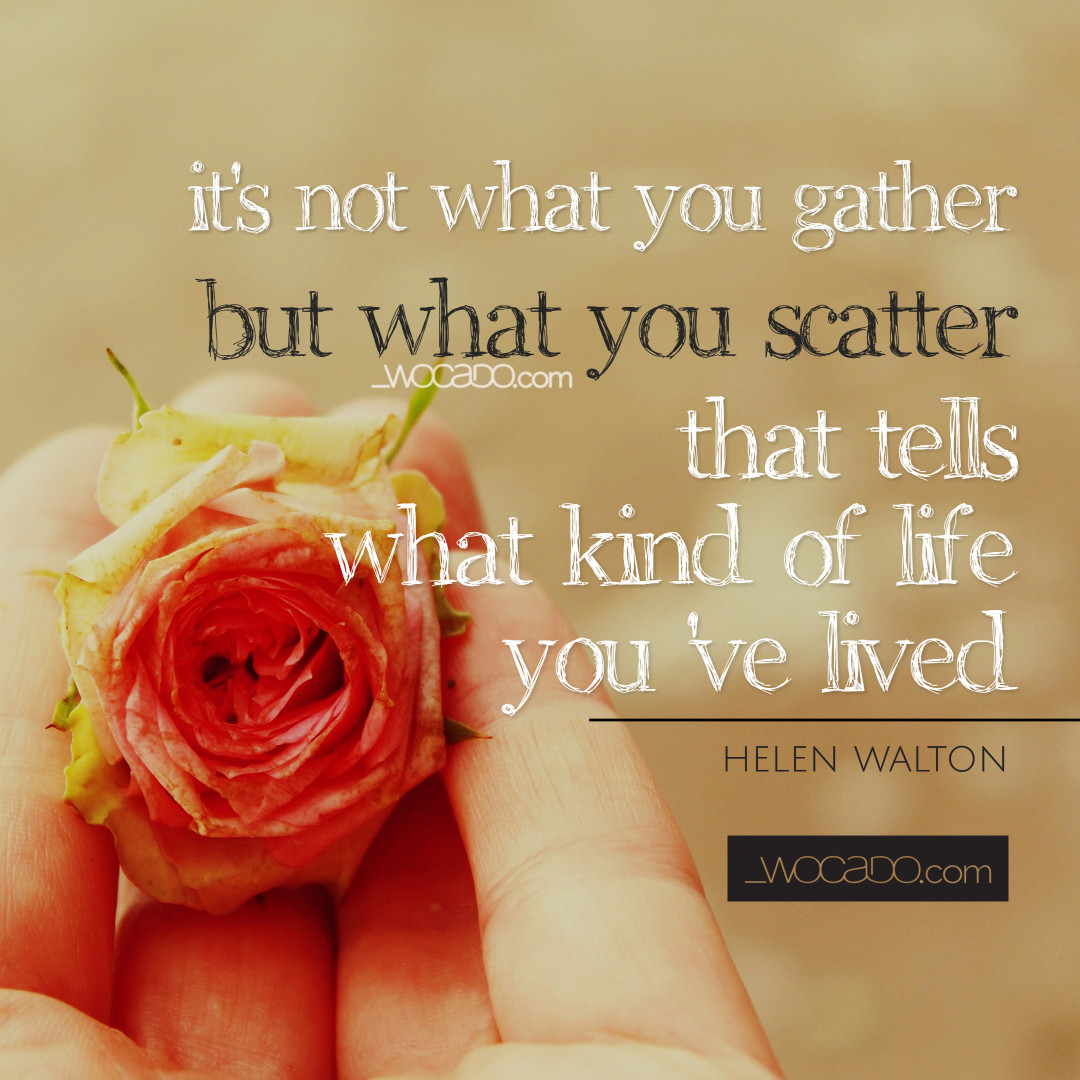 What Kind Of Live You've Lived - wocado quote