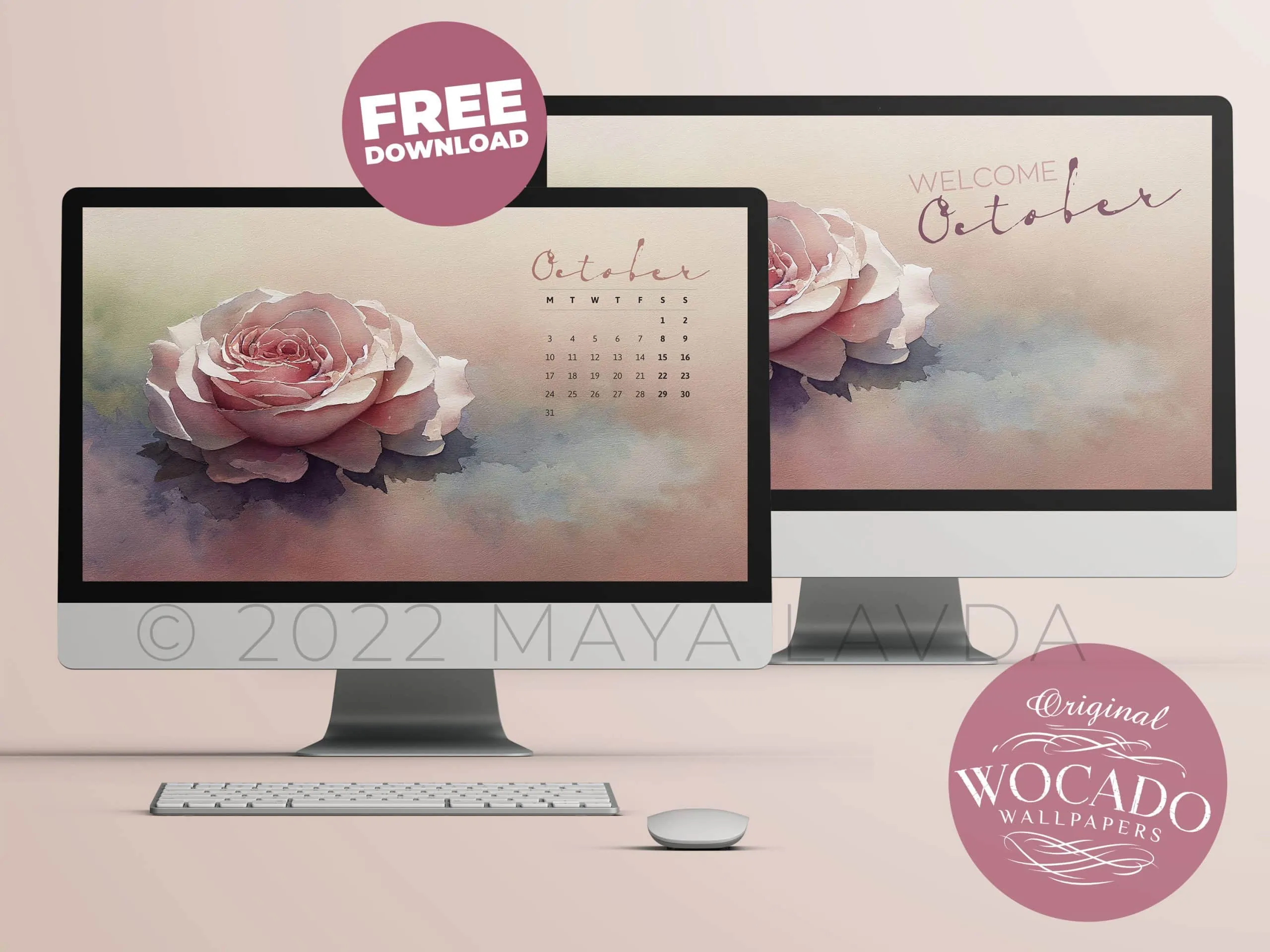 October 2022 Desktop Calendar Wallpaper – FREE Download